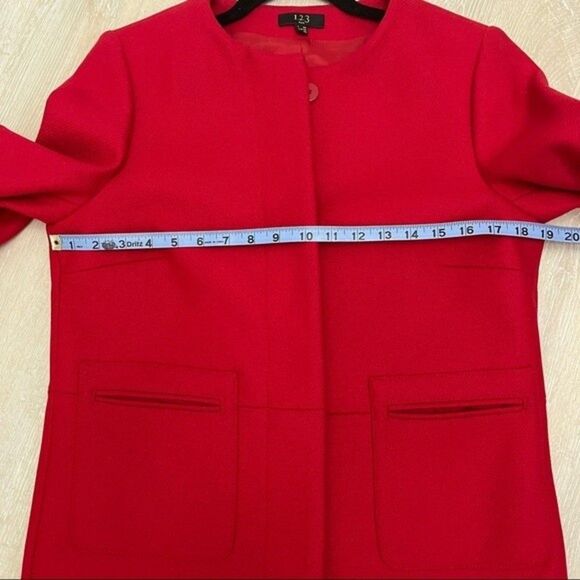 1.2.3 Paris Red Long Blazer Size 8 - Picture 7 of 10